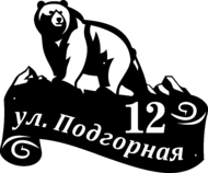 Адресный знак «Медведь» из металла